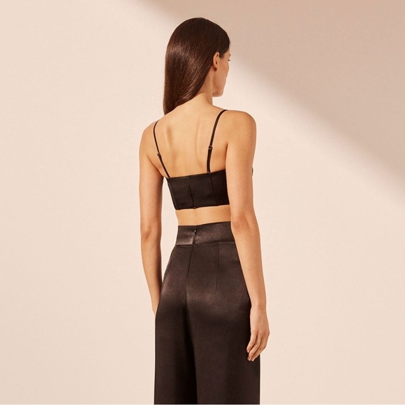NWT Shona Joy La Lune Corded Ruched Bralette - Black - Size 2 - Picture 5 of 9